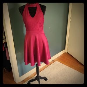Francesca's medium maroon halter dress